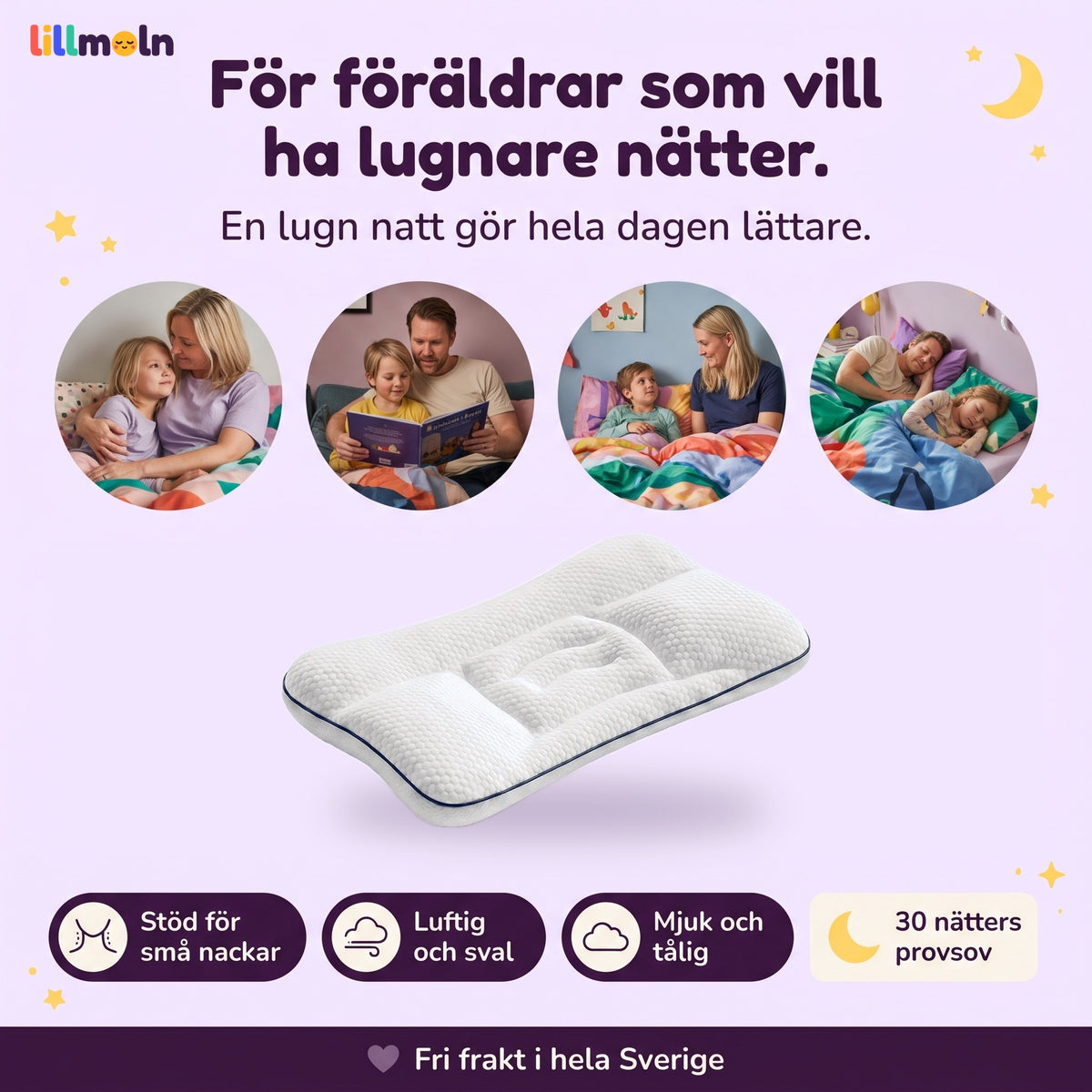 För föräldrar som vill ha lugnare nätter, fri frakt i Sverige