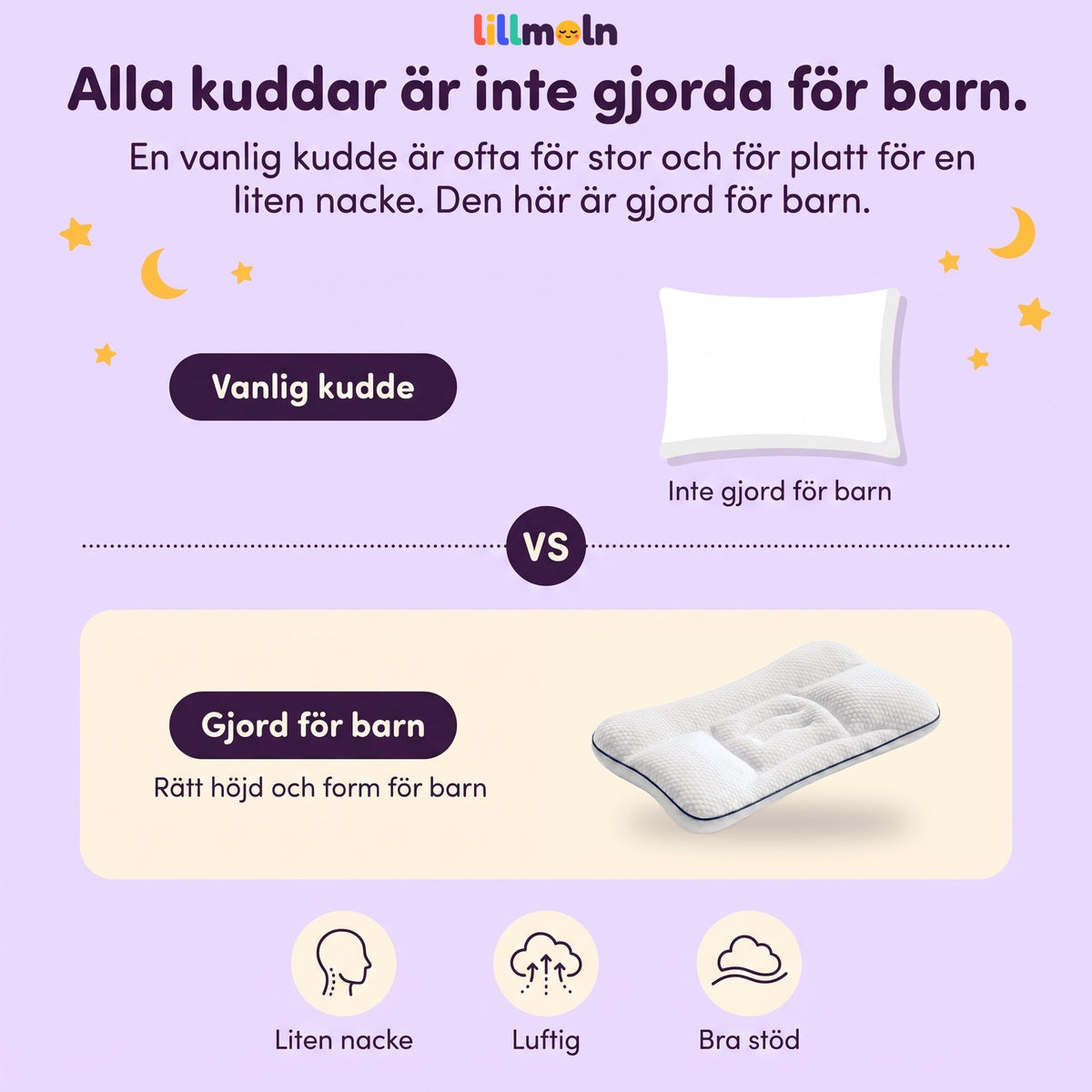 Vanlig kudde jämfört med Lillmoln, gjord för barn
